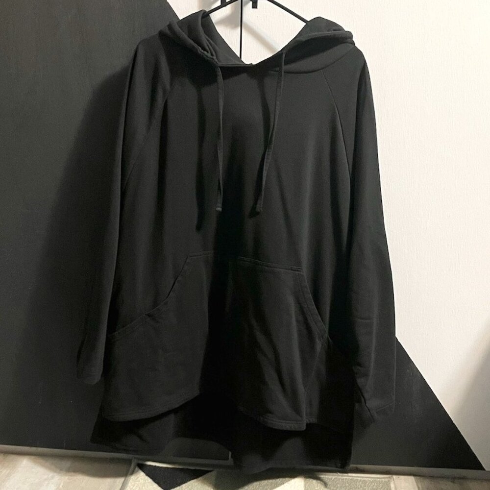 HUE‎ Black Oversized Hooded Pull-Over Sweatshirt Women's Size L/XL